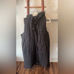 Black Puffer Vest with Hood